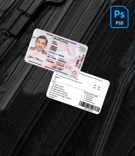 Trinidad and Tobago driving license PSD